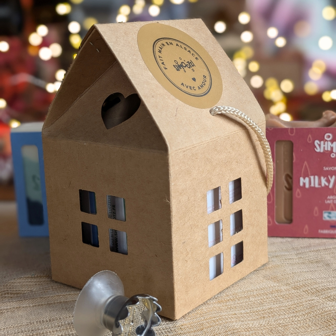 Coffret Maisonnette de Noël - trois savons de 100g & porte-savon aimanté