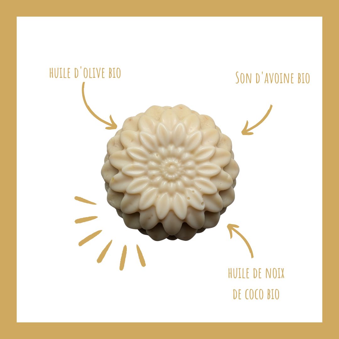 Savon "Oat, sweet oat" - Huiles d'olive & de noix de coco, son d'avoine | Fleur