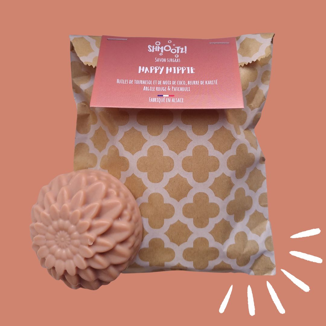 Savon "Happy Hippie" - Patchouli & argile rouge | Fleur