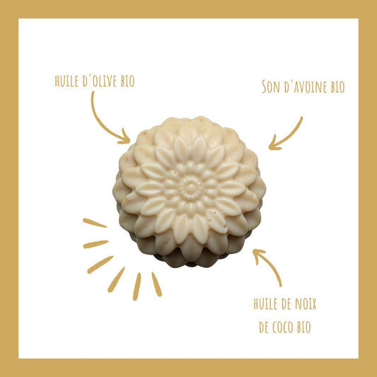 Savon "Oat, sweet oat" - Huiles d'olive & de noix de coco, son d'avoine | Fleur