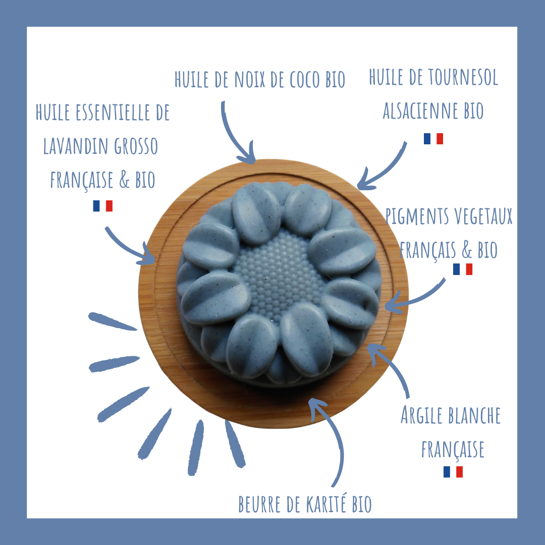 Savon "Frenchy" - Lavandin & argile blanche | Fleur - Shmootz