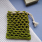 filet sauve-savon solide vert lichen crochet coton France artisanal