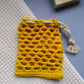 filet sauve-savon solide jaune soleil crochet coton France artisanal