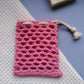 filet sauve-savon solide crochet coton France artisanal rose